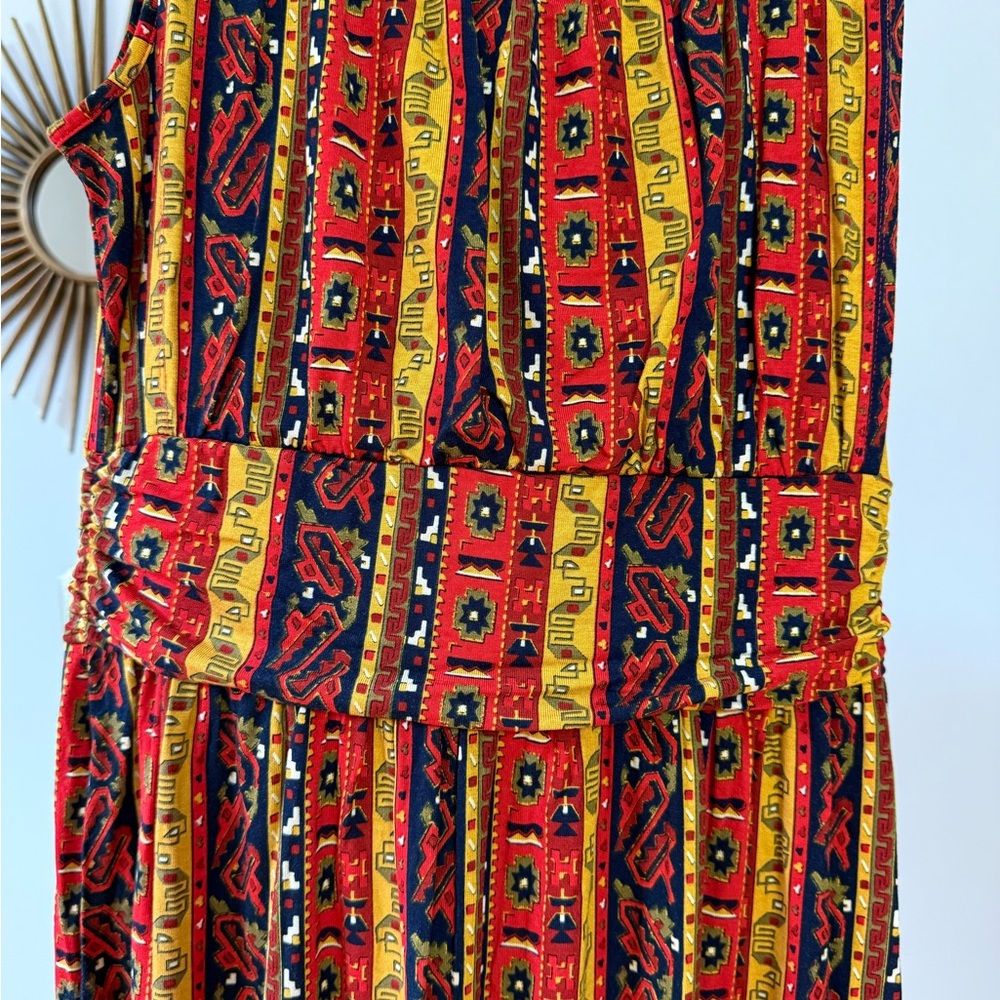 Lucky Brand Red and Yellow Printed Dress - Picture 4 of 6